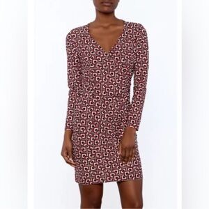 Jude Connally Diane Faux Wrap Dress Geometric Print